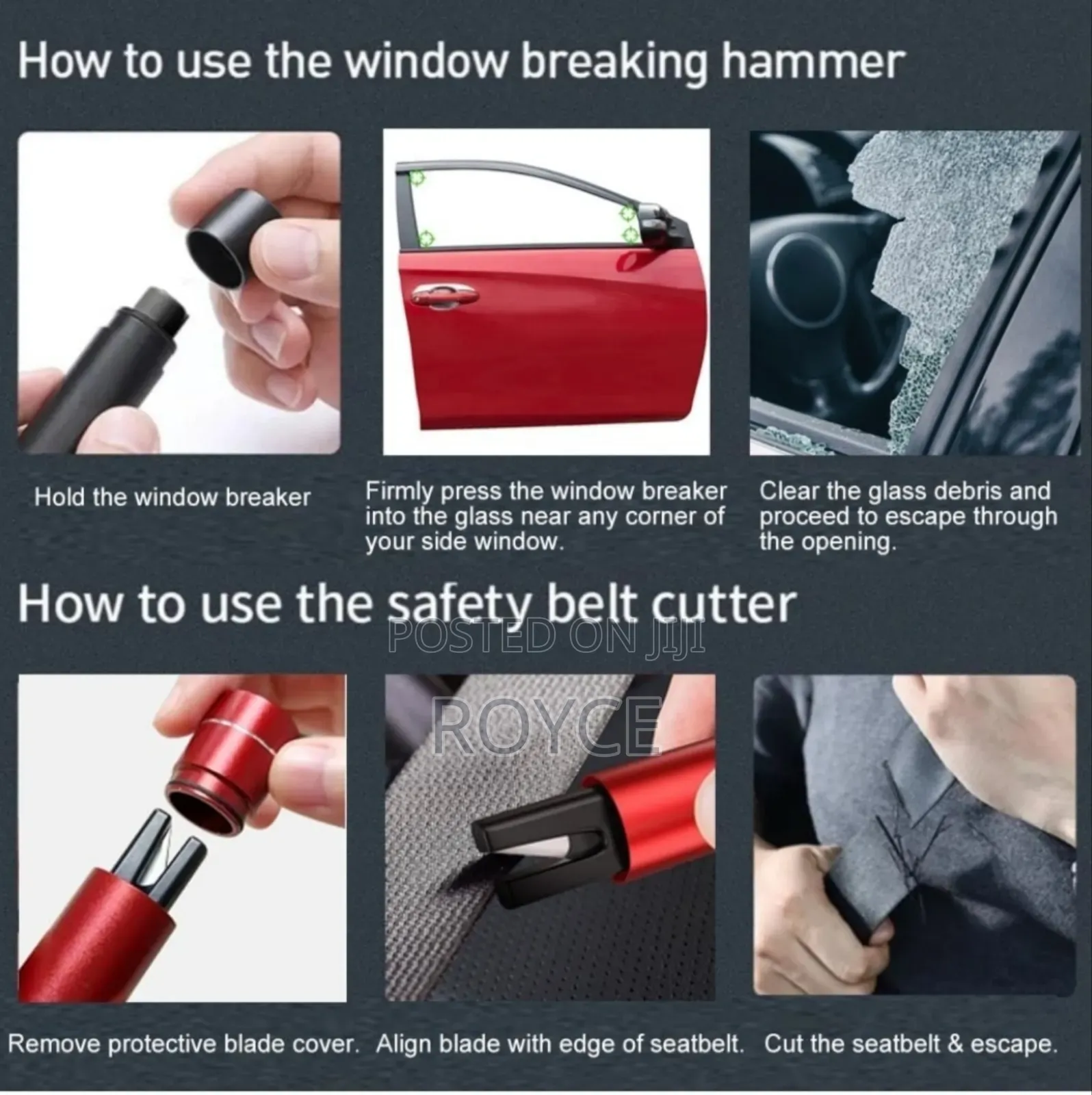 Emergency Glass Breaker / Seat Belt Loosener
