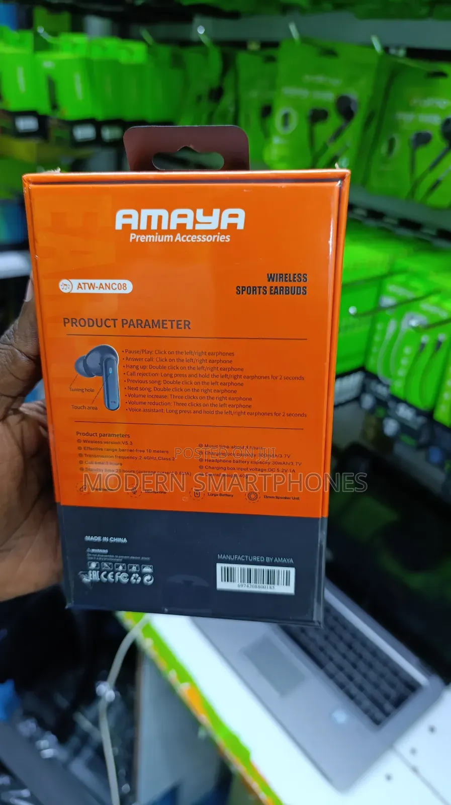 Amaya Atw Anc08 Wireless Sport Earbuds Anc Enc