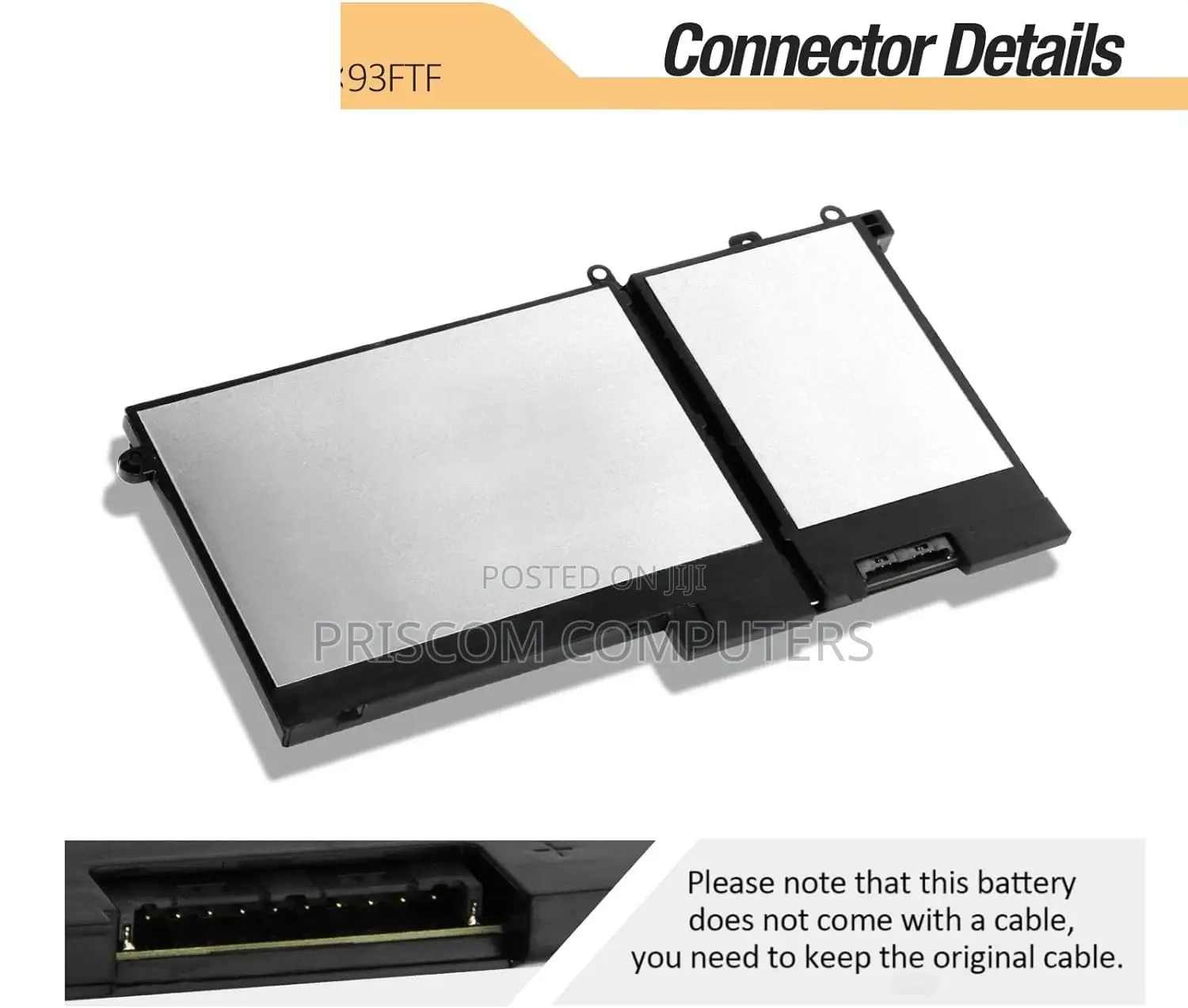 Dell 93ftf Battery for Latitude E5280 E5480 E5580 E5490 E559