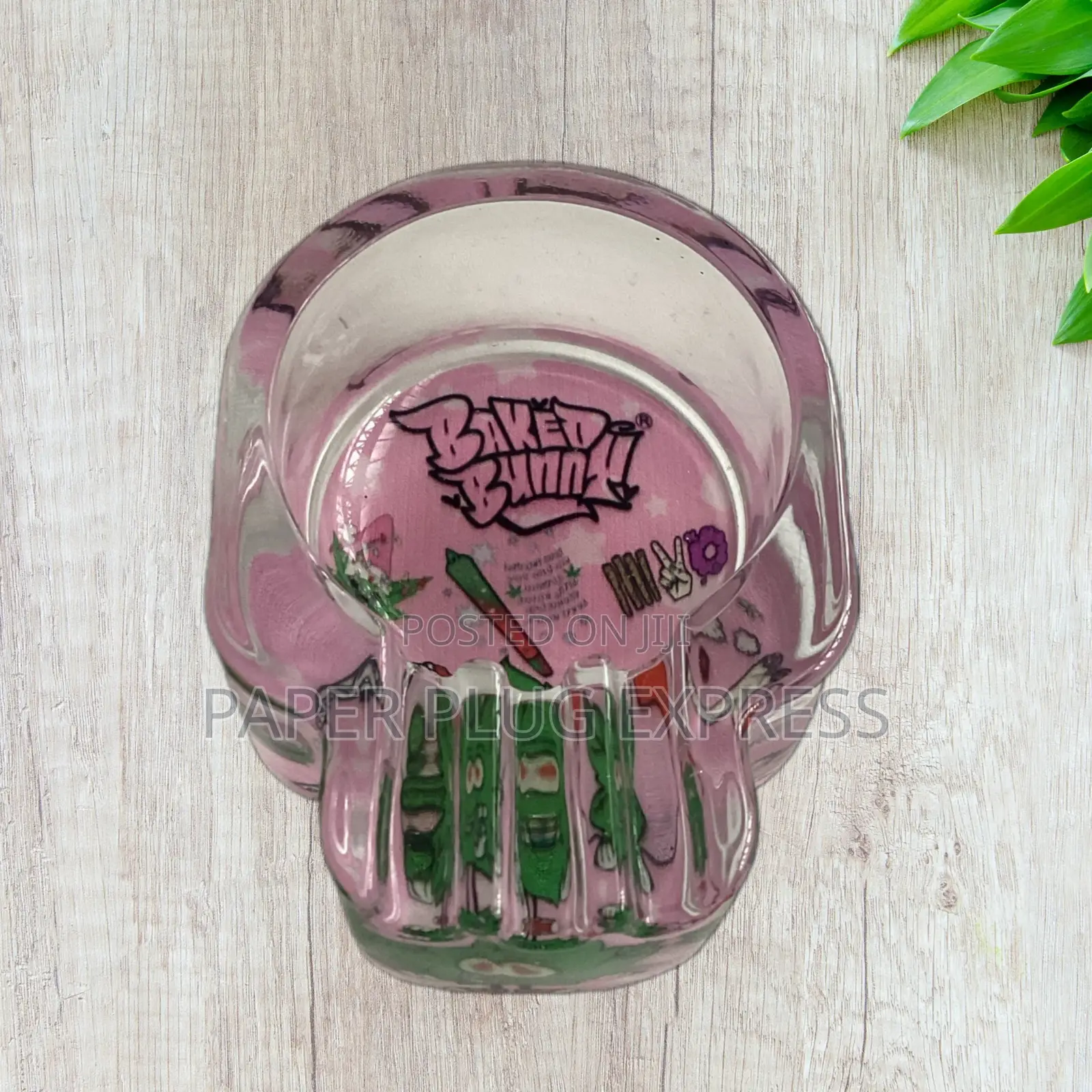 Baked Bunny Skull Art Glass Ashtray 95mm