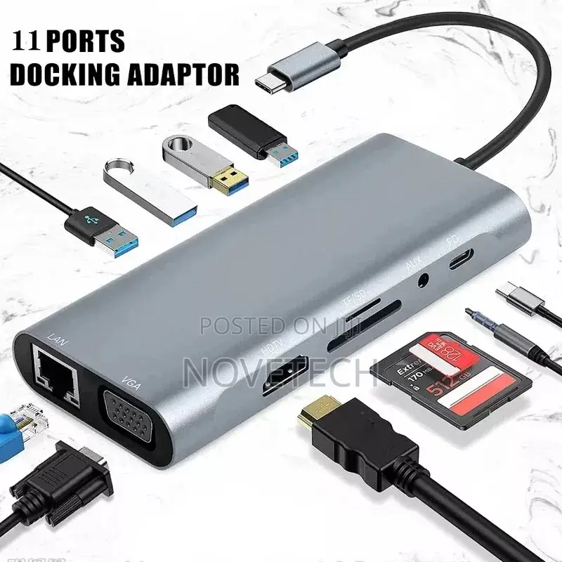 11 in 1 Multiport USB-C Type C Hub to USB 3.0 HDMI RJ45