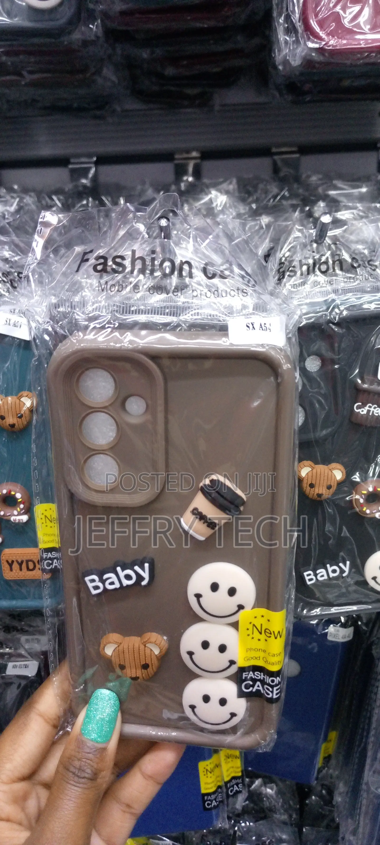Back Cover for Samsung Galaxy A54 5G, 3D Cute Curly Cartoon