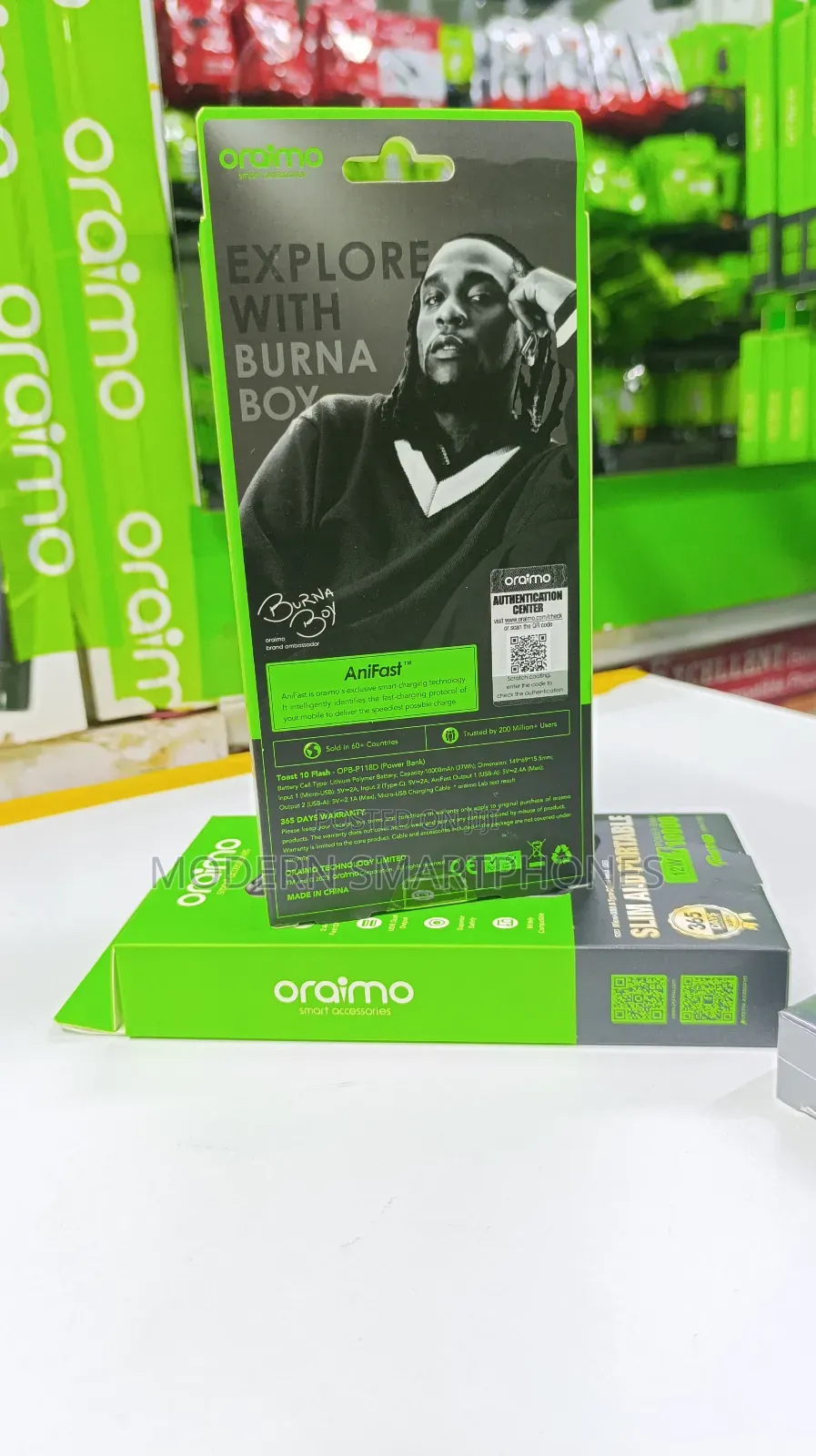 Oraimo Potable 10000mah Powerbank Slim 12W Antifast Smart