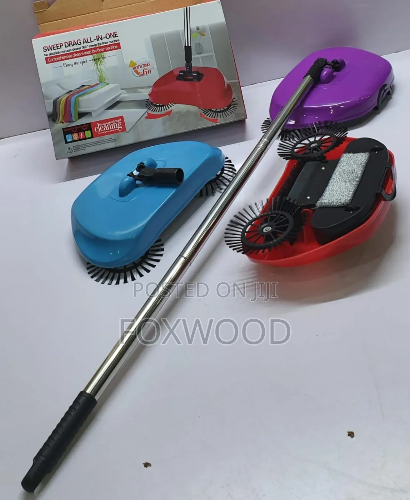 All-in-One Household Hand Push Rotating Sweeping Broom