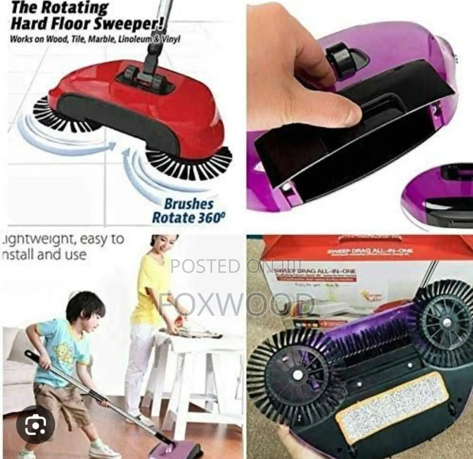 All-in-One Household Hand Push Rotating Sweeping Broom
