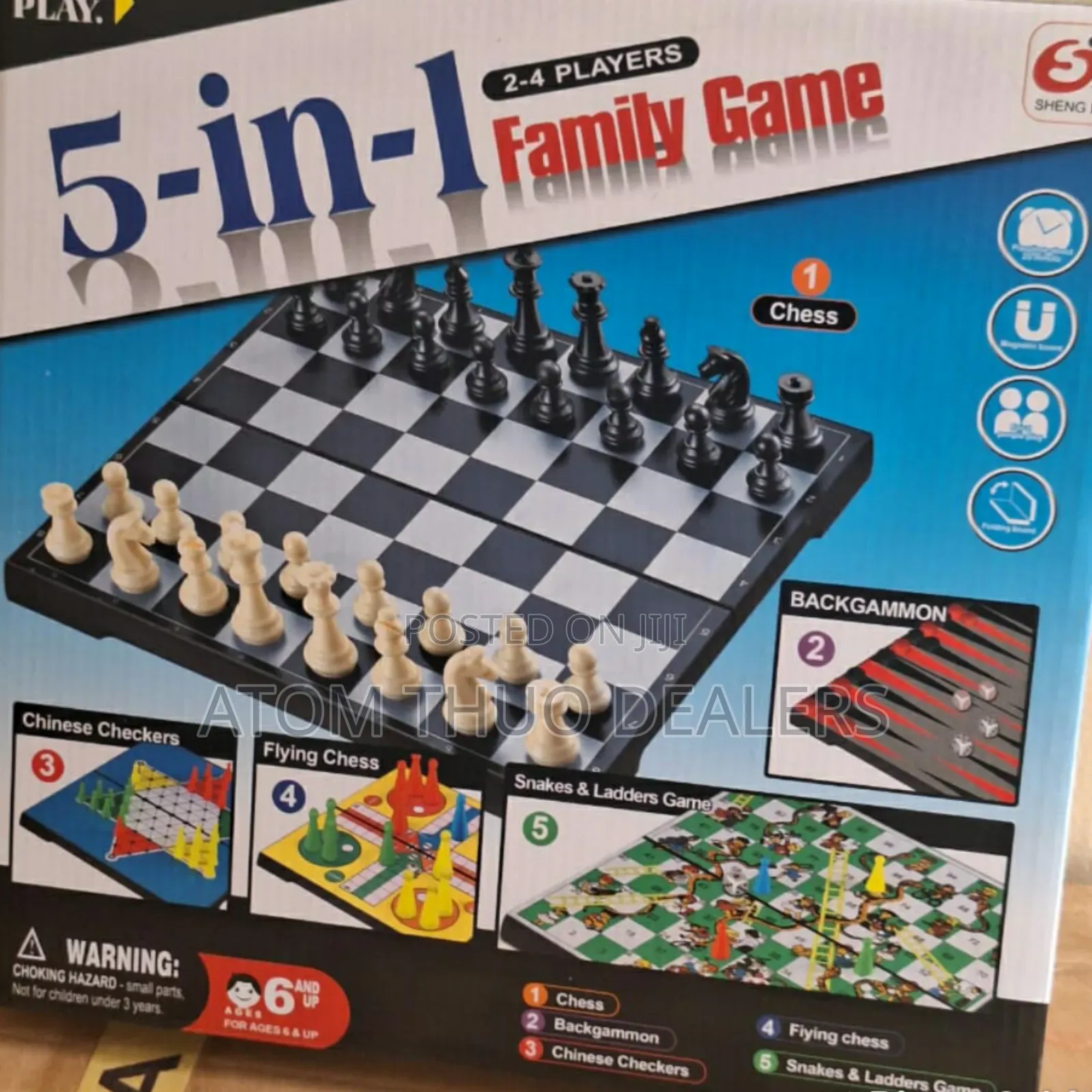 Large Size 5in1 Family Chess Game