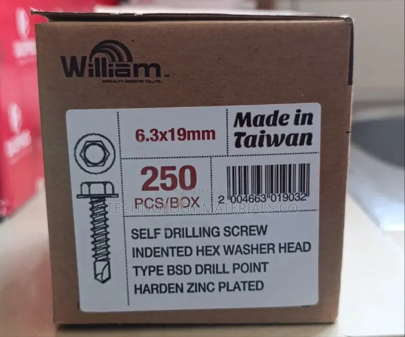 Self Tapping Greenhouse Screws(250pcs/Box) 19mm.