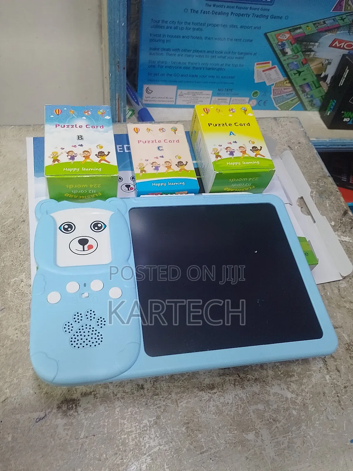 Flash Card Reader With Writing Pad - Pink and Blue