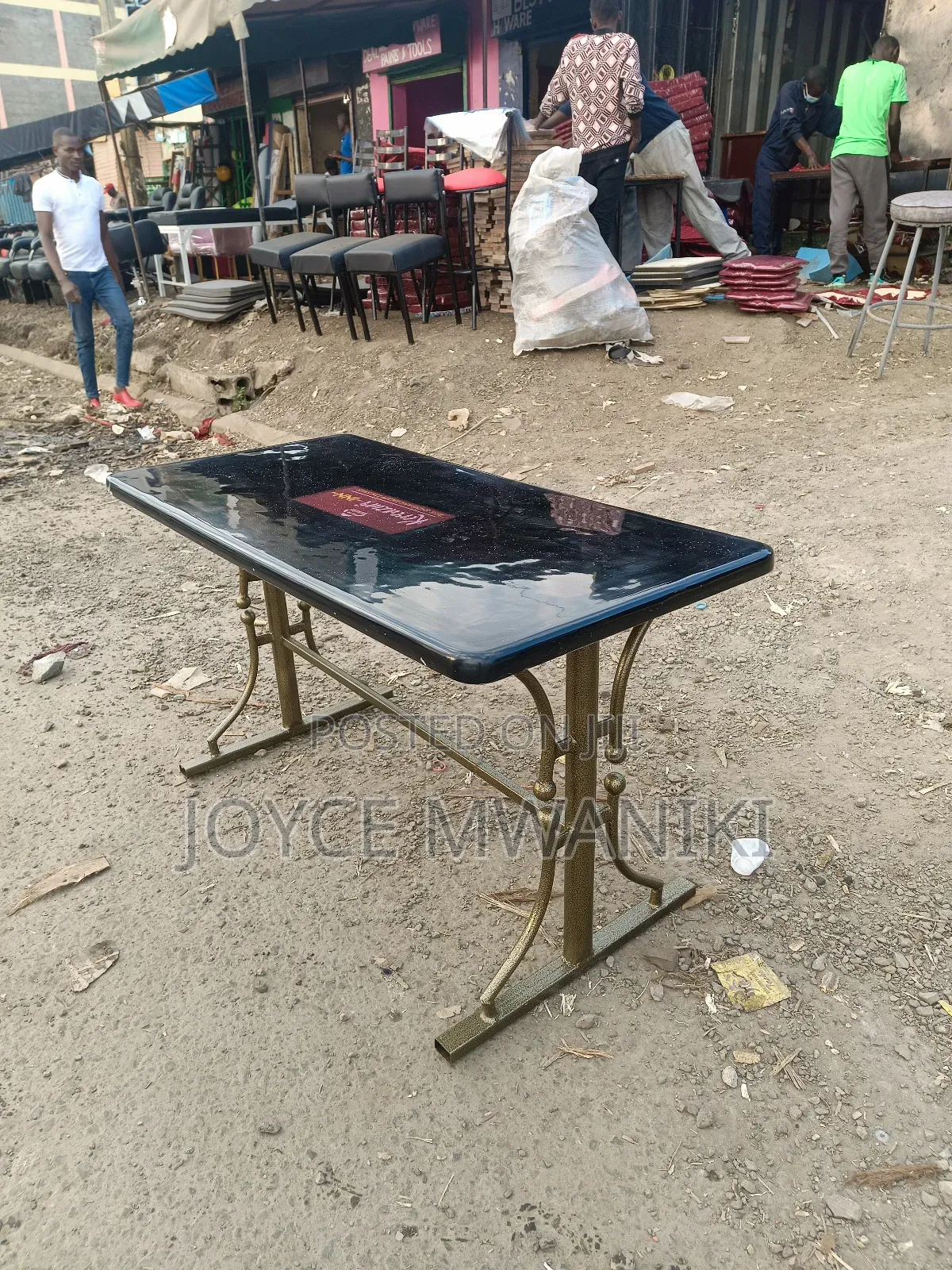 Powder Coated, Restaurant Marble Table 4ft by 2 Ft.