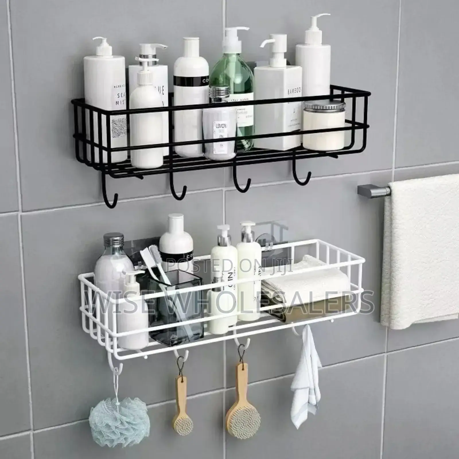 *Punch Free Bathroom Shelf Storage Rack