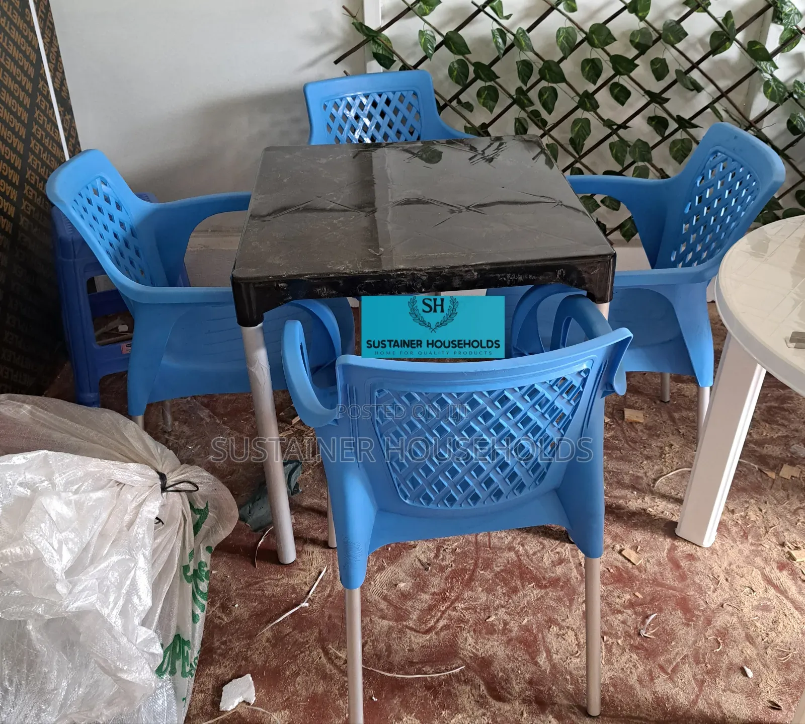 Heavy Duty Complast Plastic Chairs and a Table Set