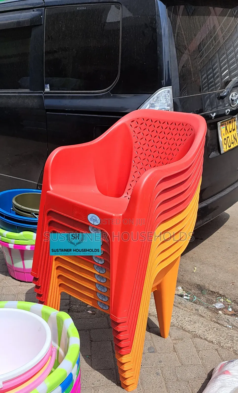 Red,Orange Stylish Plastic Chairs
