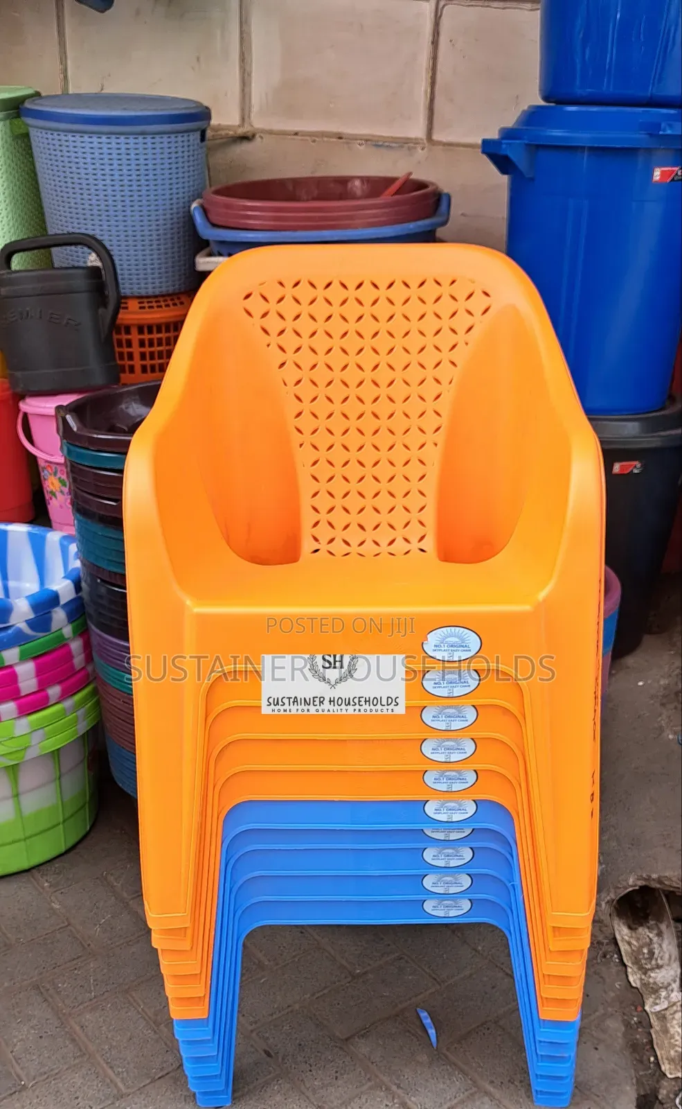 Blue,Orange Easy Chairs/ Plastic Chairs