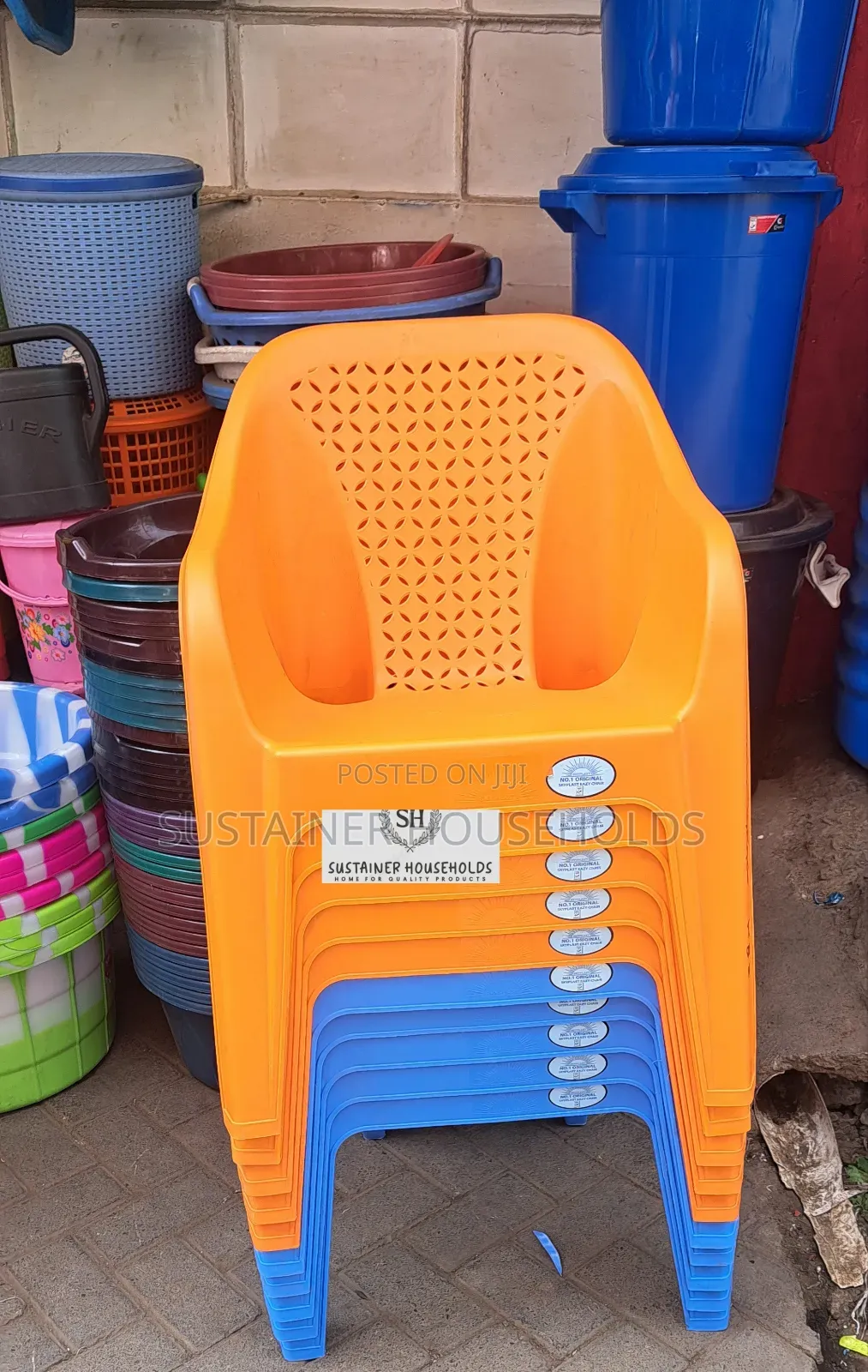 Blue,Orange Easy Chairs/ Plastic Chairs