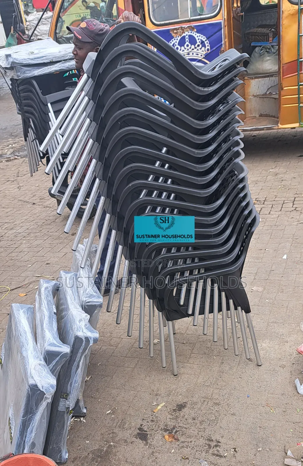Black Complast Plastic Chairs