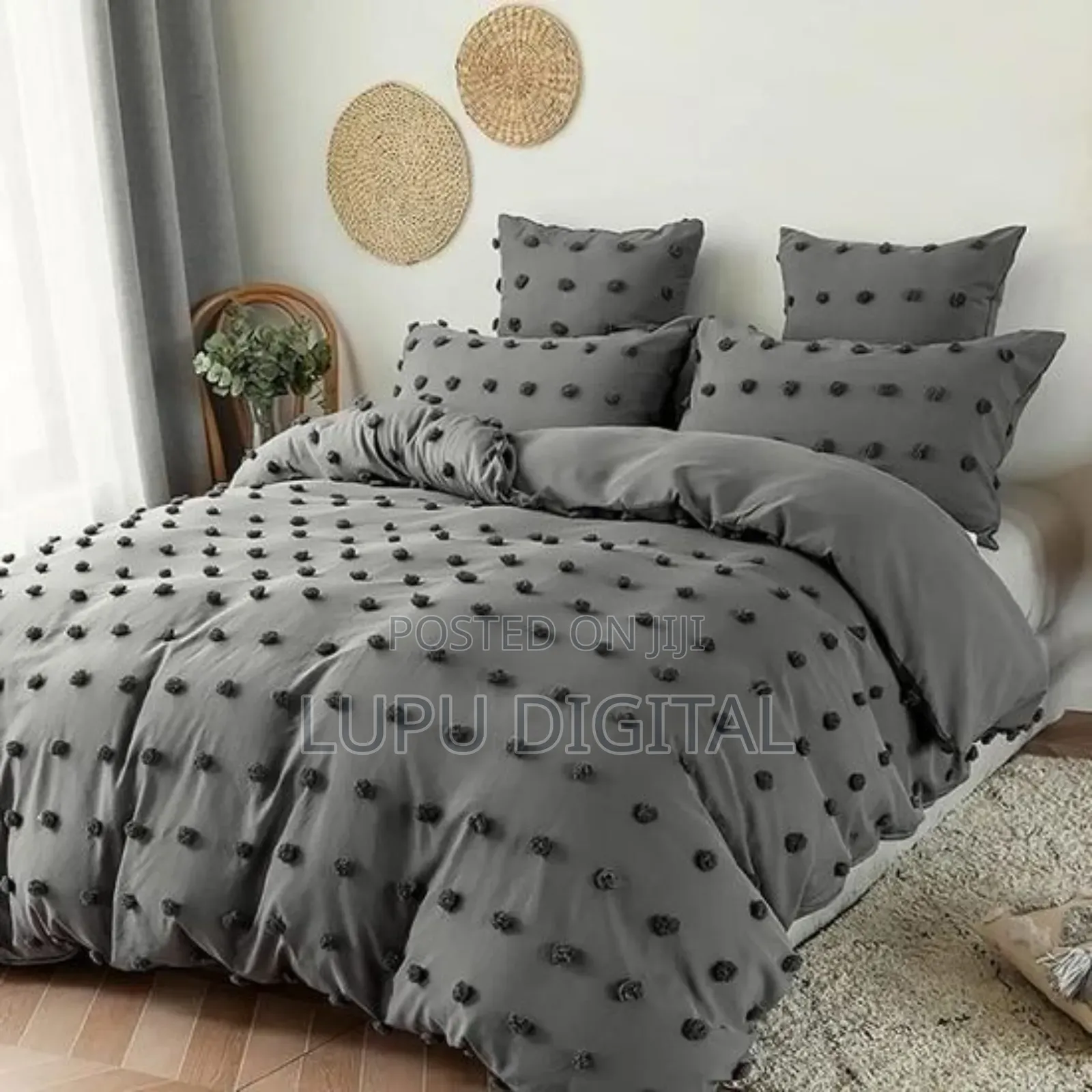 Luxury Tufted Dot Design Duvet Cover Set