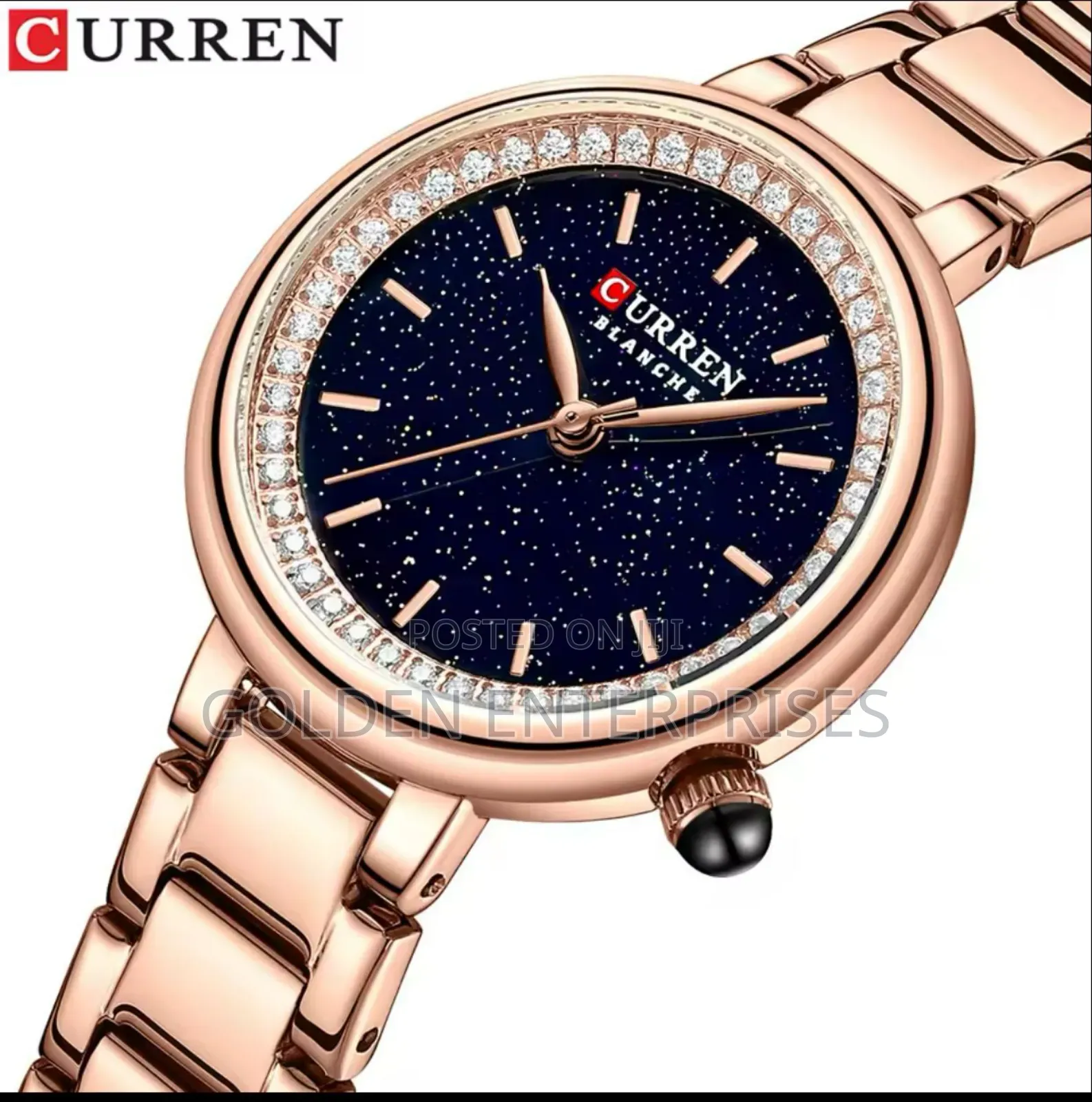 Rosegold-Black Classic CURREN Ladies Watch #9089