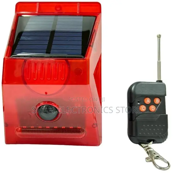 Motion Detector Led Solar Alarm 129db Loud Remote 4mode Ip65
