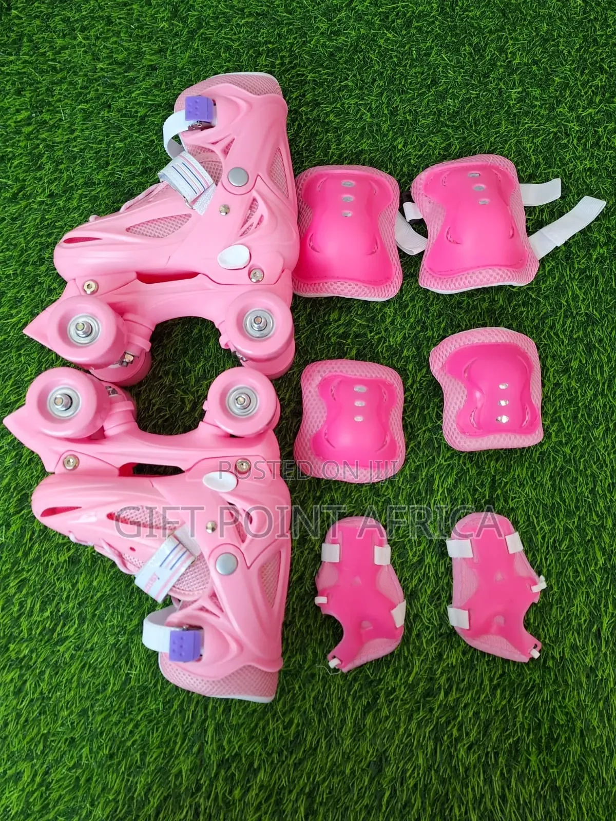 Full Set Pink Four Wheels Roller Skates Shoes for Kids