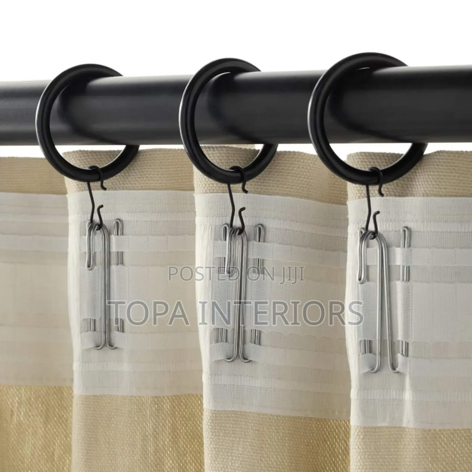 Black Curtain Rod Rings or Drapery Curtain Rings
