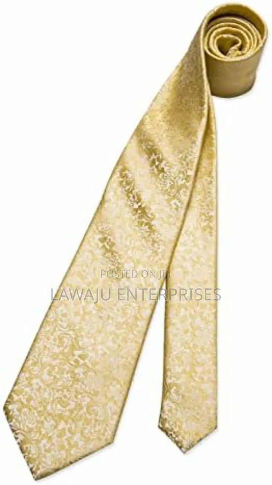 Golden Men's Tie With Pocket Square