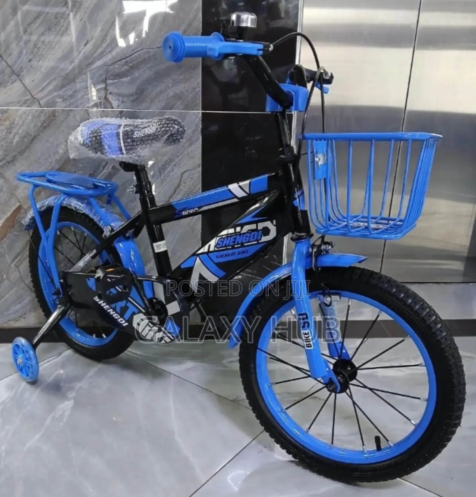 Blue Kids Sports Bike With Support Wheel Size 16