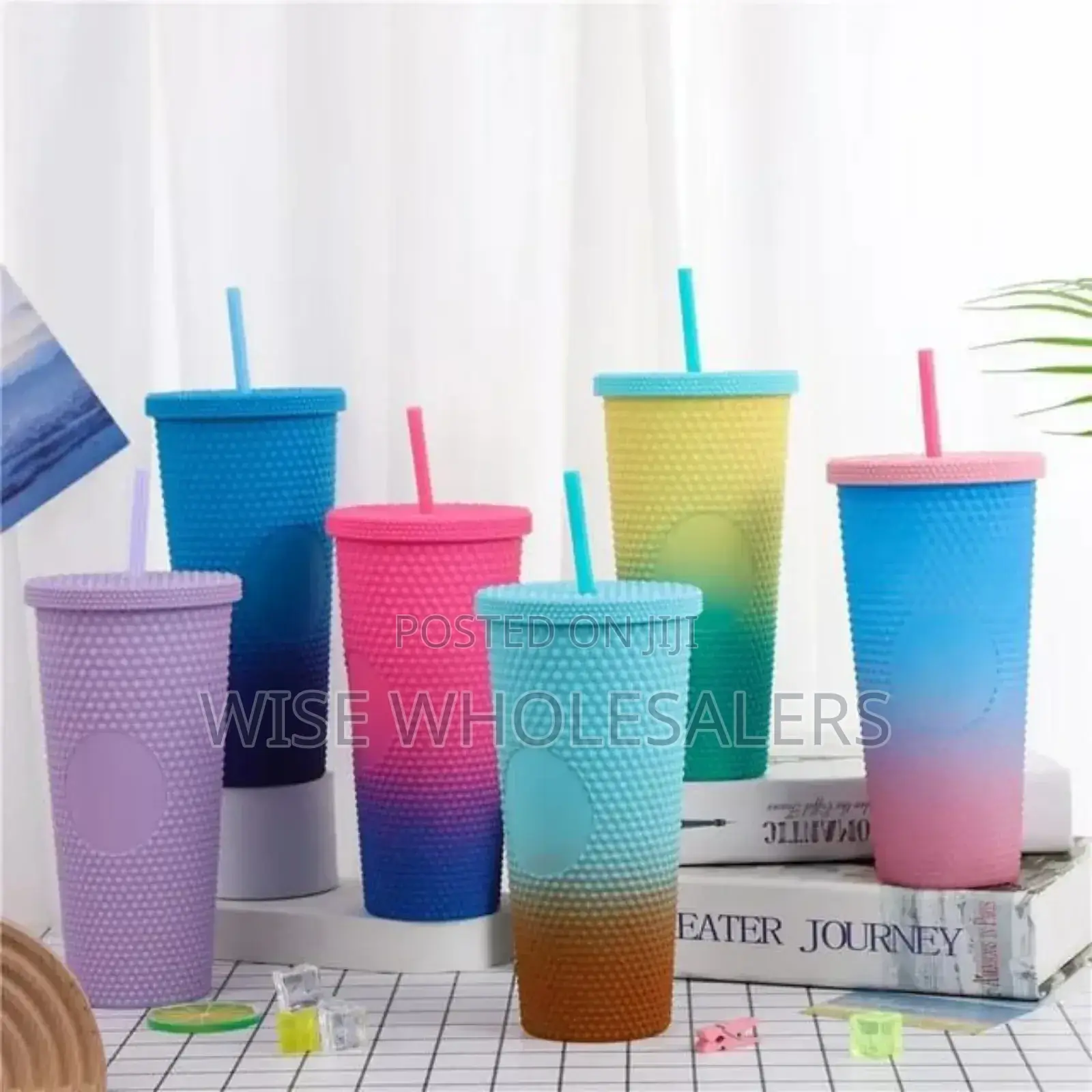 800ml Studded Tumbler With Straw And Lid••° Available