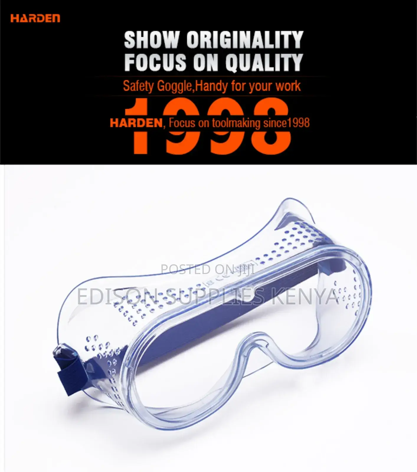 Safety Goggles Harden Clear Safety Googles Wt Strap Glasses