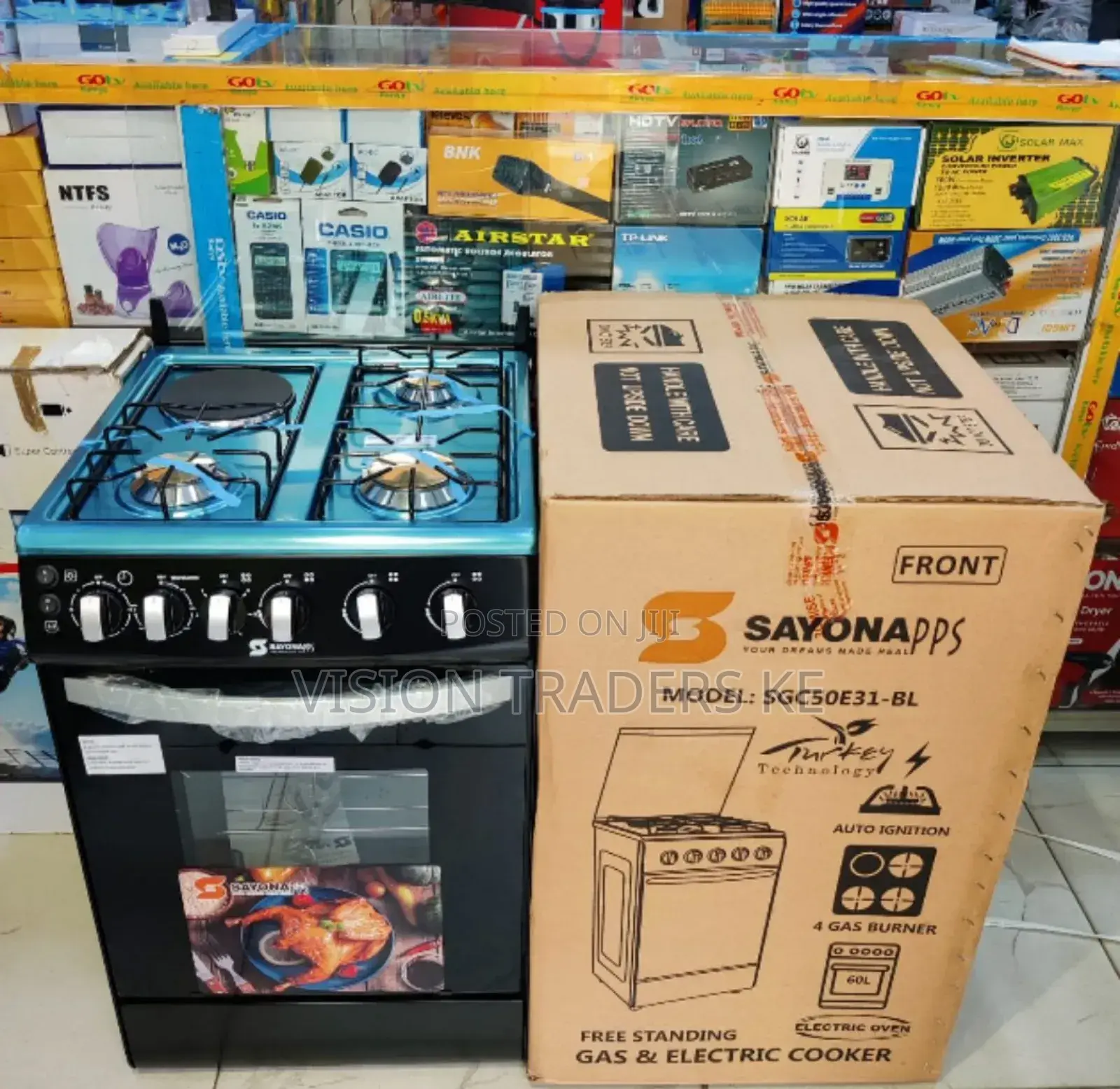 Sayona 50*50cm 3+1 Standing Cooker With Electric Oven