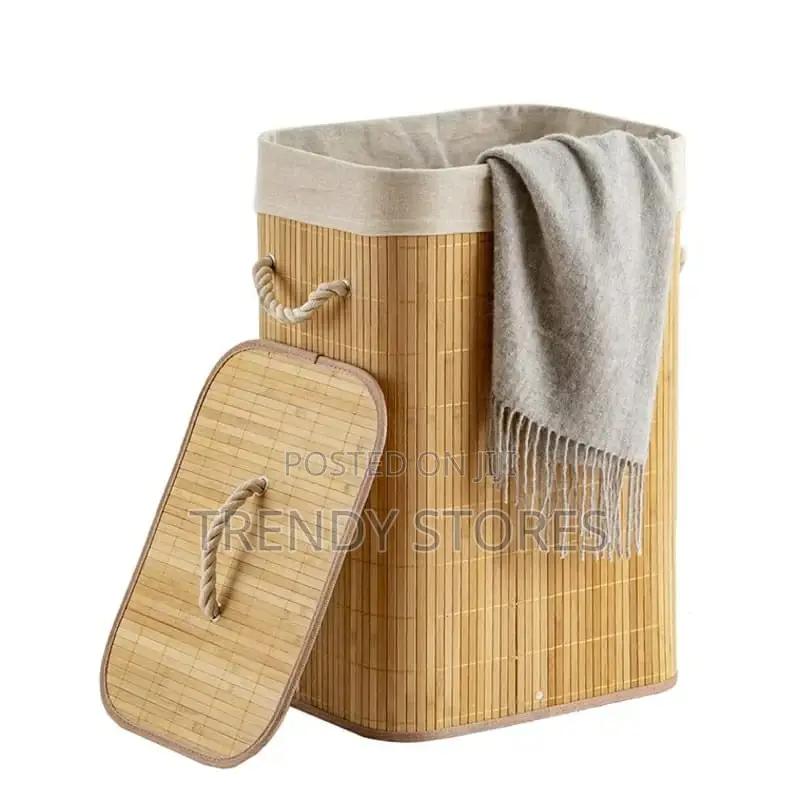Wooden Laundry Basket With Lid