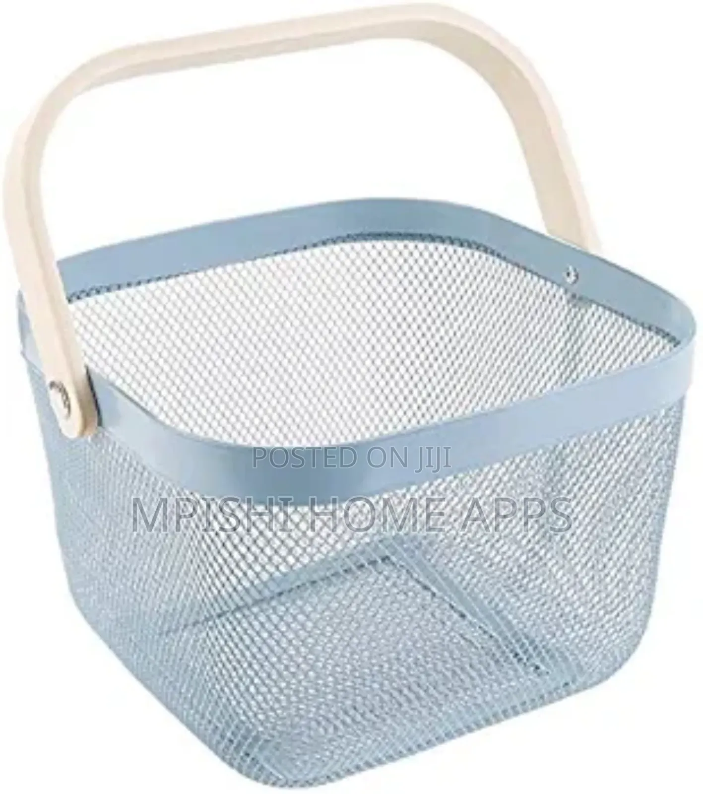 Mesh Basket With Wooden Handle