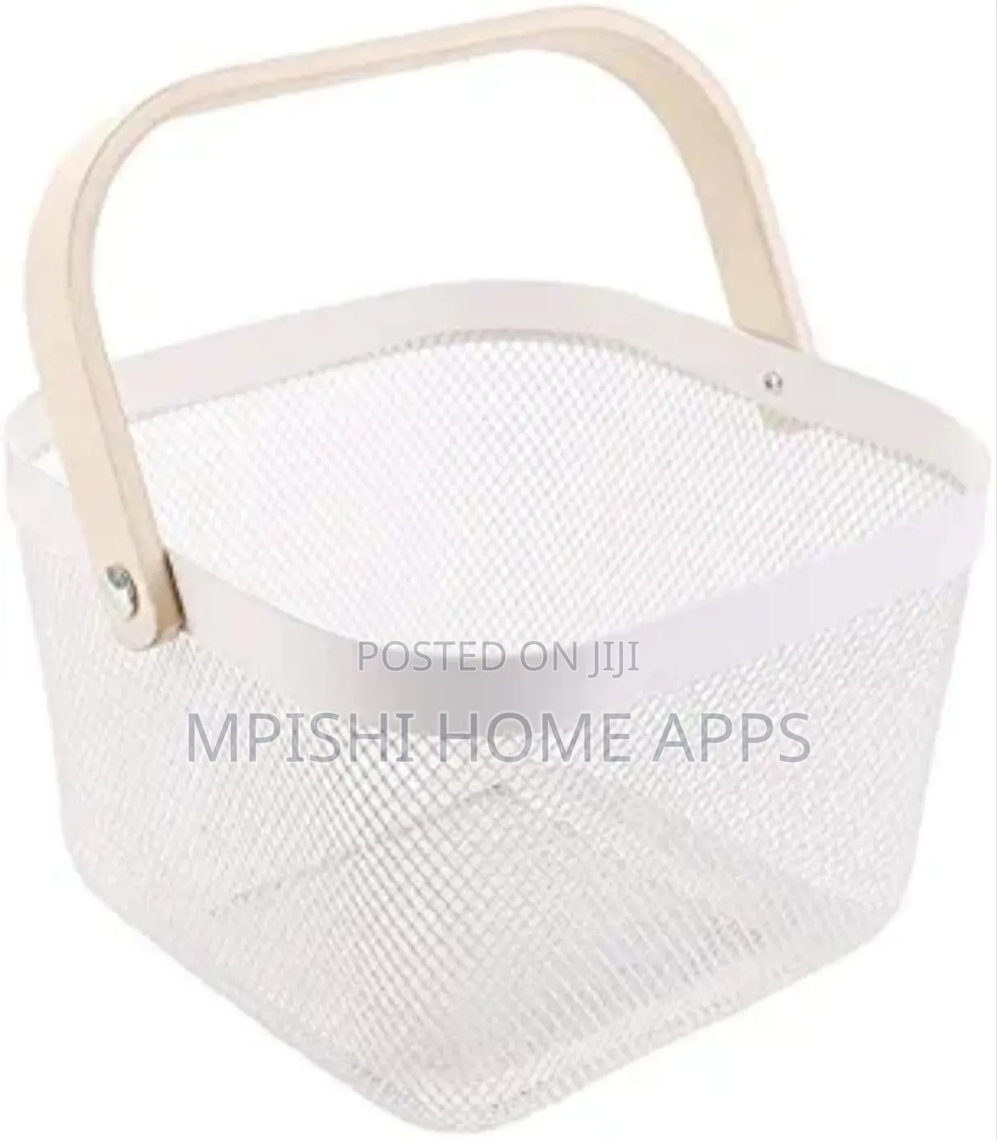 Mesh Basket With Wooden Handle