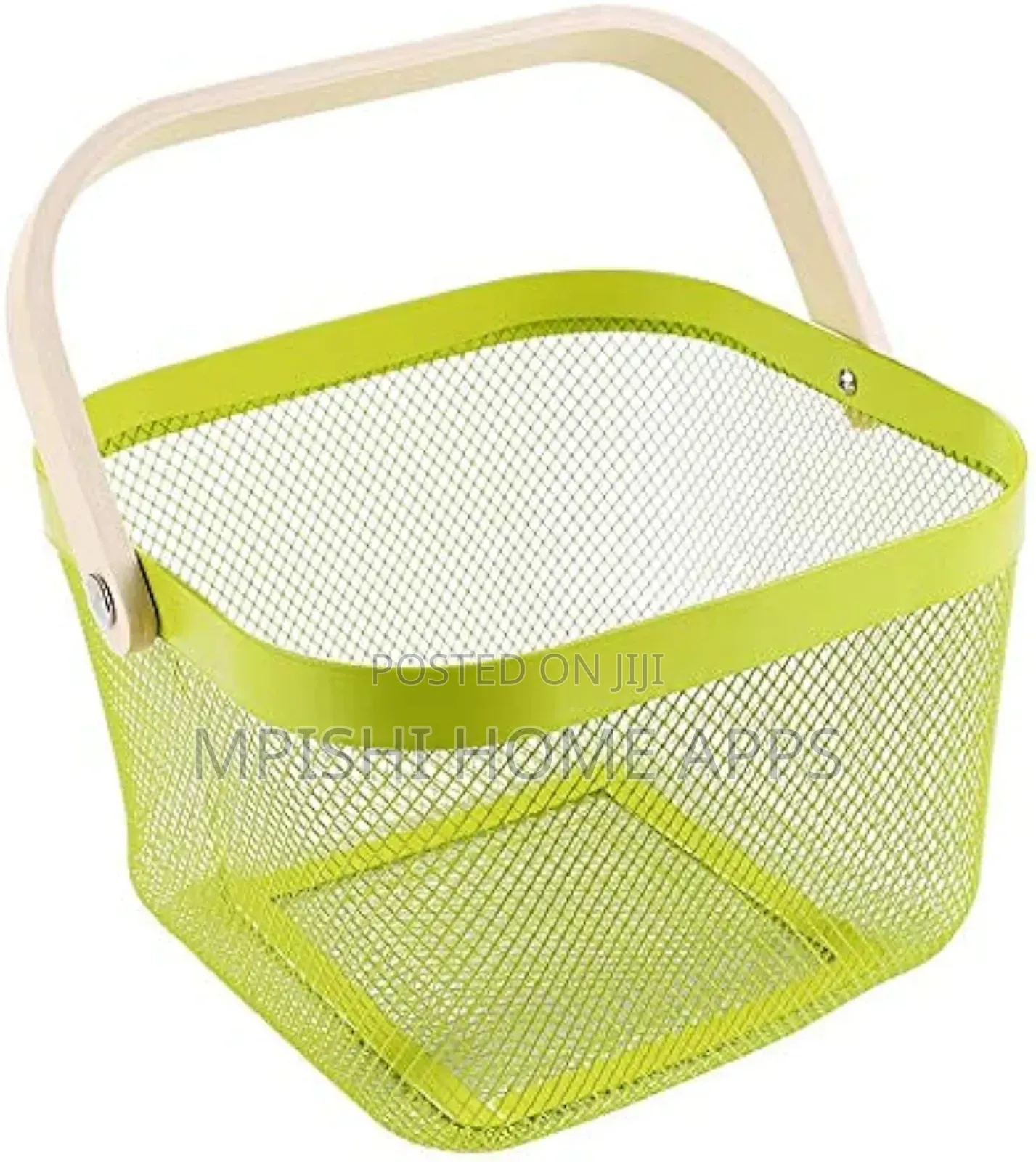 Mesh Basket With Wooden Handle