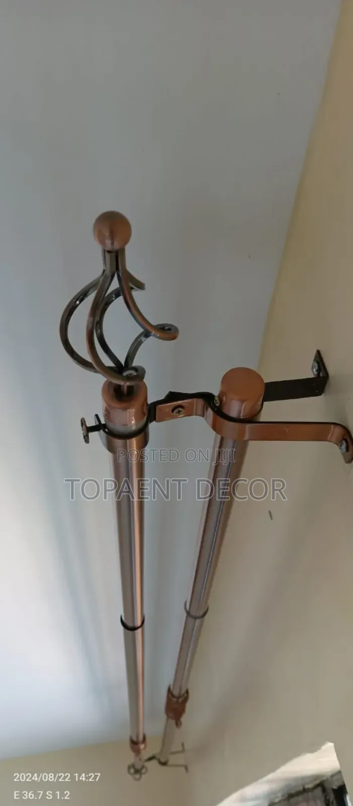 Brown Double Imported Window Curtain Rods