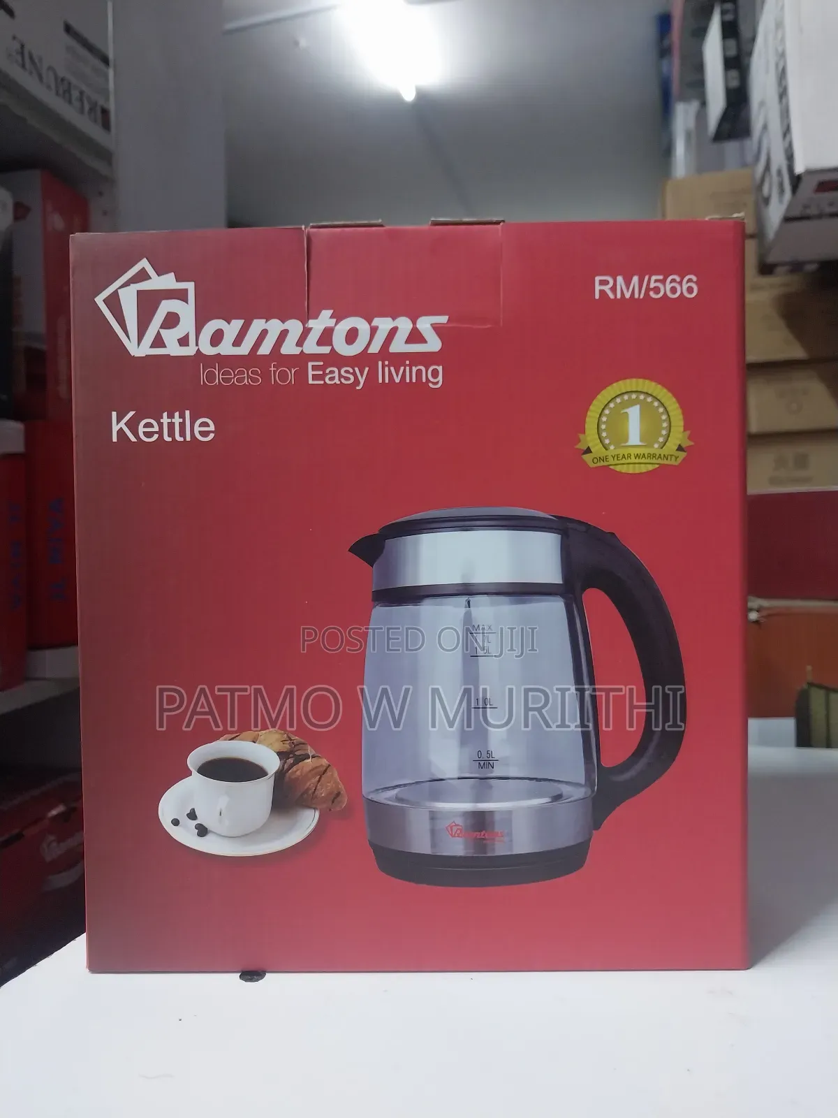 Kettle, Ramtons Galss Electric Kettle 1.7l, Water Heater Jug