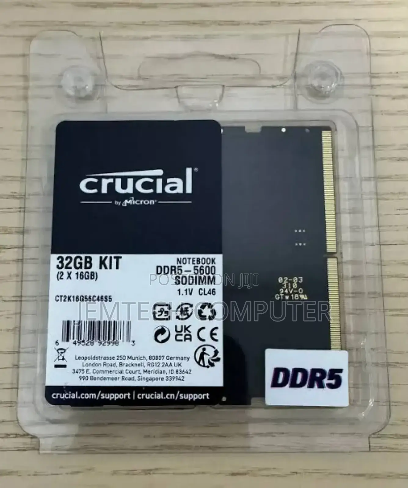 Crucial Laptop RAM DDR5 32GB 4800