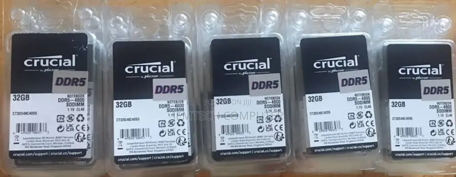 ~Crucial Laptop Ram Ddr5 32gb 4800^
