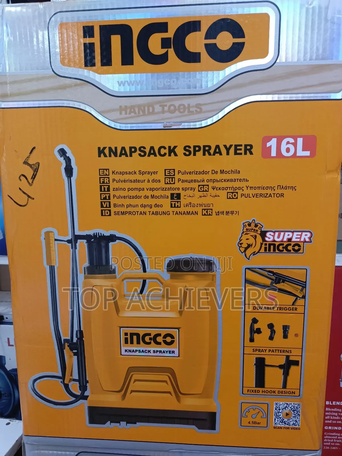 Knapsack Sprayer Ingco 16ltrs