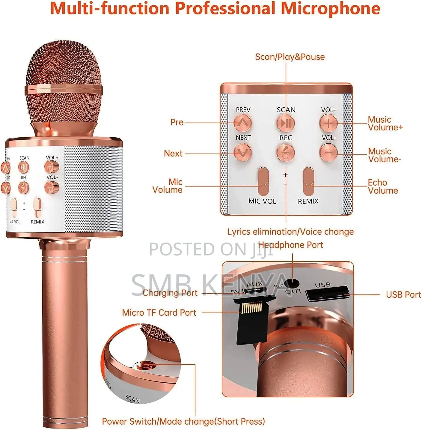 Rechargeable Handheld Karaoke Microphone Speaker