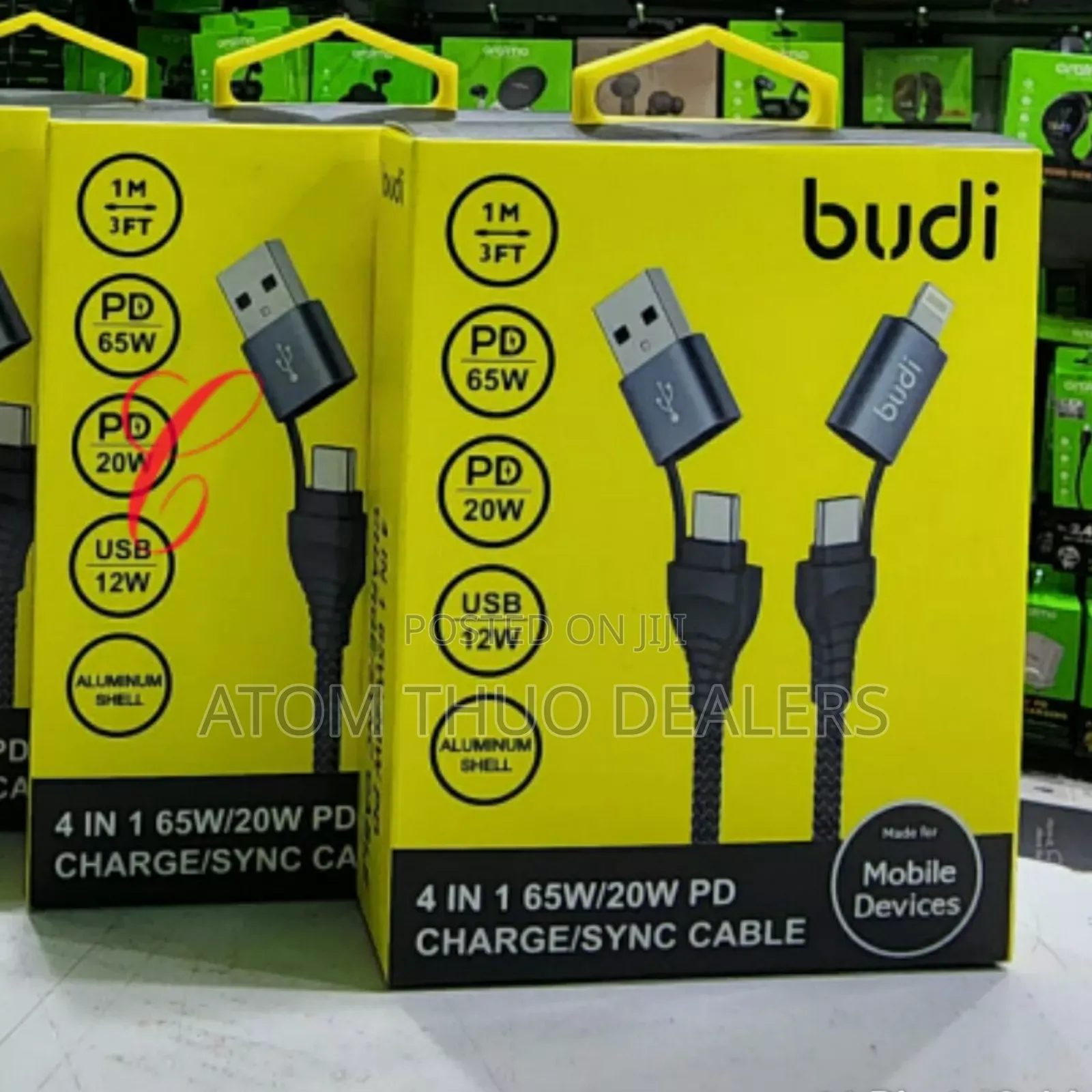 Black Budi DC225CL10B 4 in 1 Sync Cables