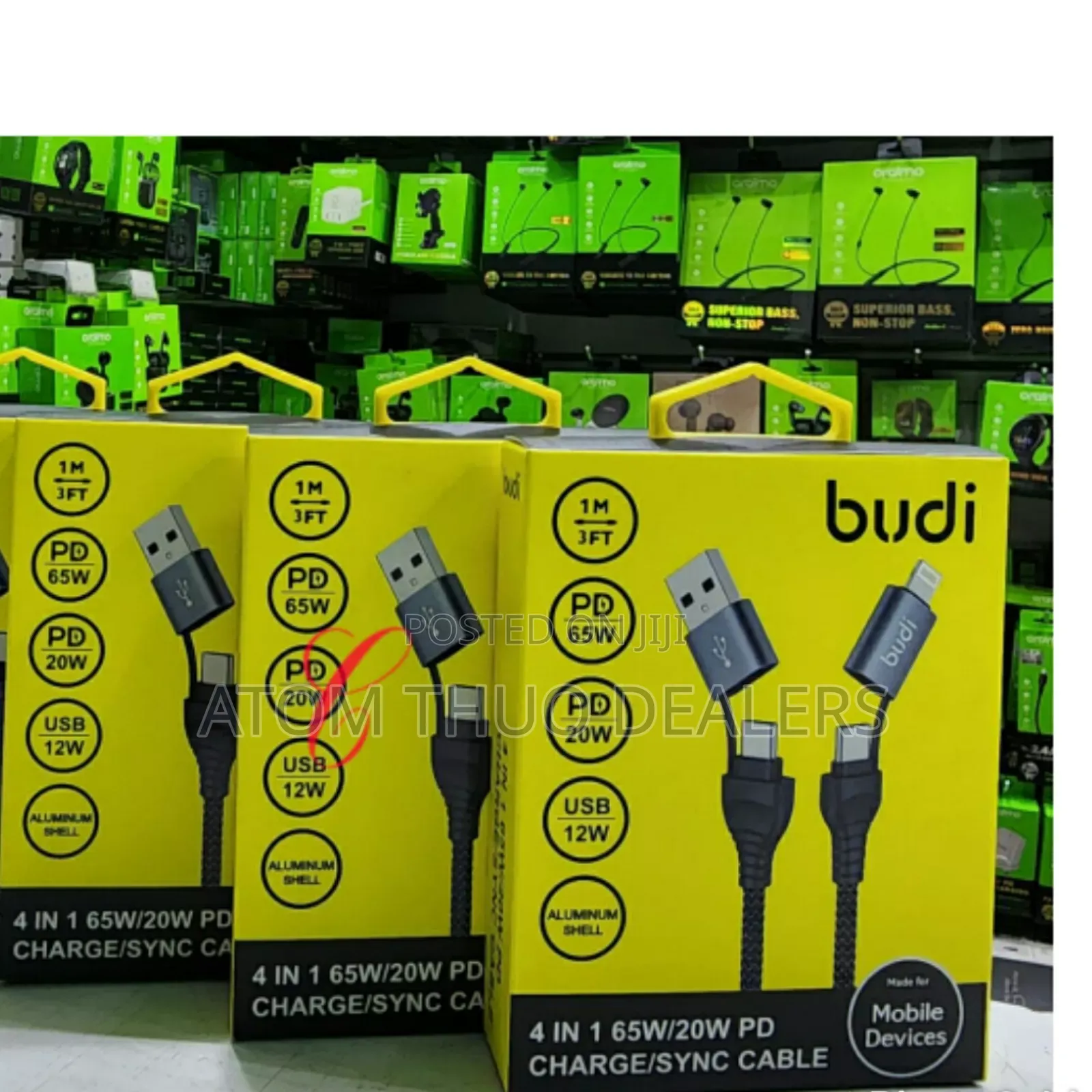 Black Budi DC225CL10B 4 in 1 Sync Cables