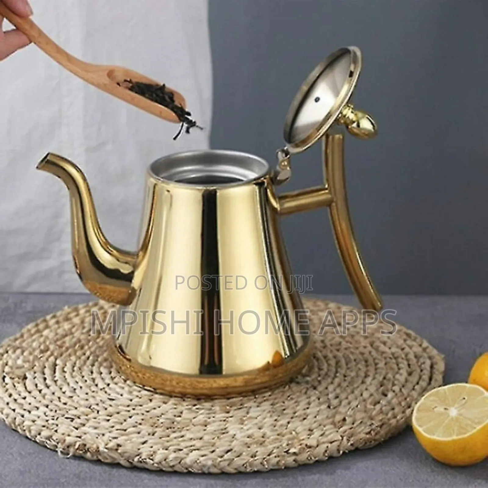 2ltrs Gold Tea Pot Stainless Steel