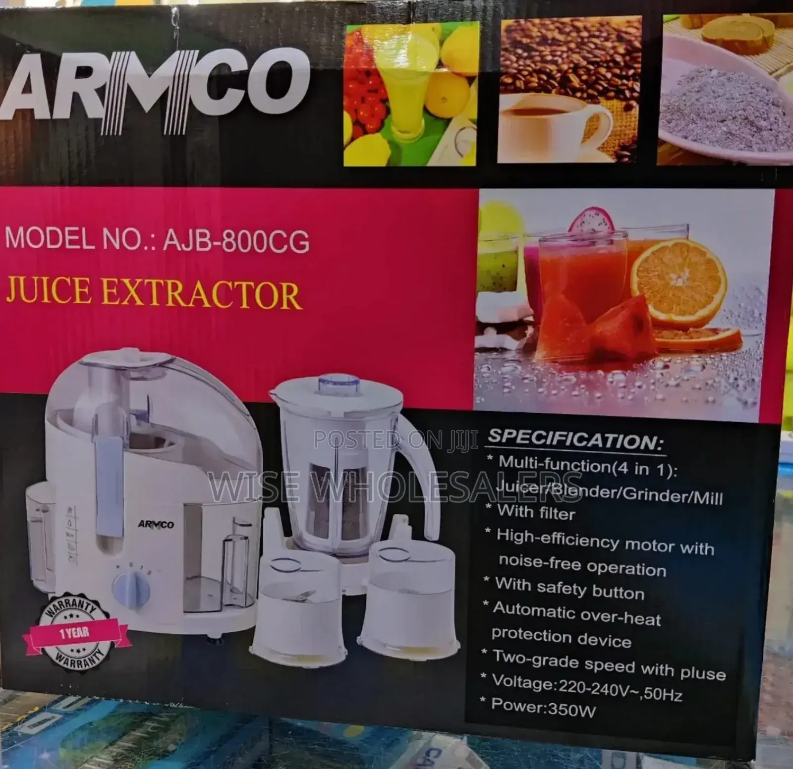 ••°°Ajb-800cg 4-in-1 ; Juicer, Blender, Grinder, Mill, 350w.