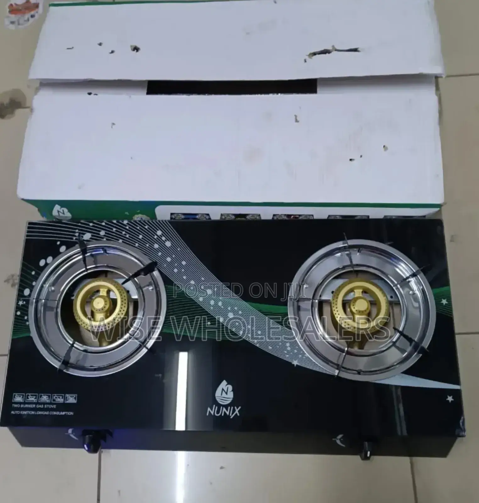 Nunix GG PRO 007 2 Burner Gas Stove Glass Top* + 