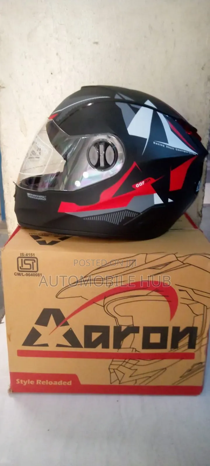 Motorbike Helmet Aaron Original Red Black