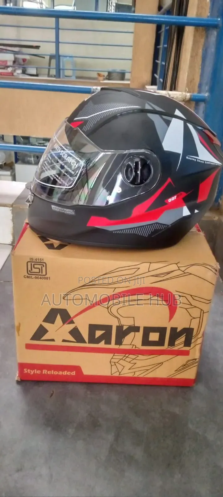 Motorbike Helmet Aaron Original Red Black
