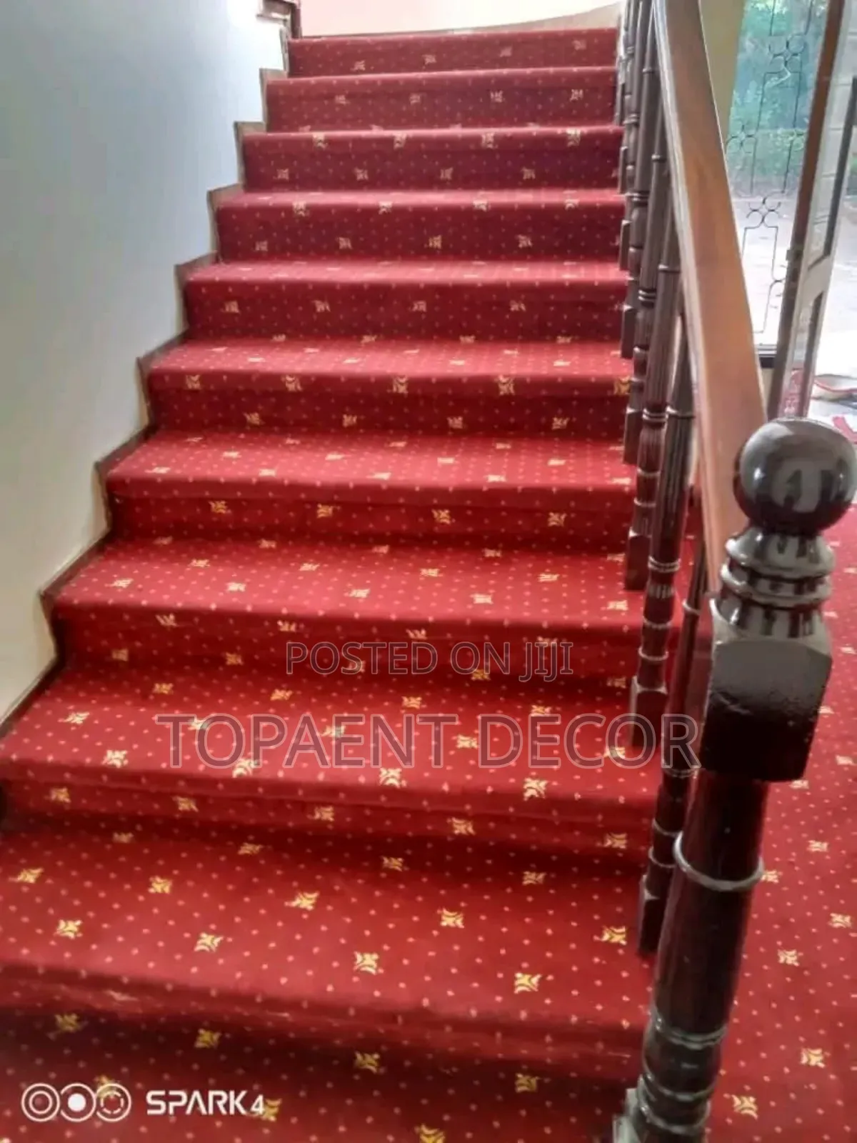 VVIP Red Dotted Staircase Wall to Wall Carpets