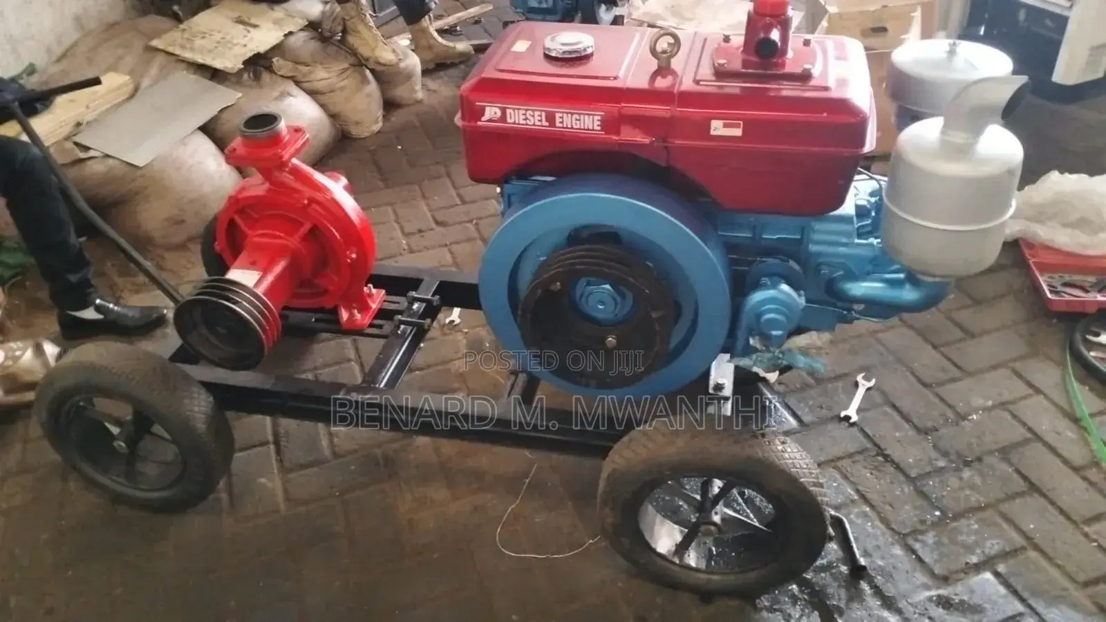 Waterpump Engine With Wheels