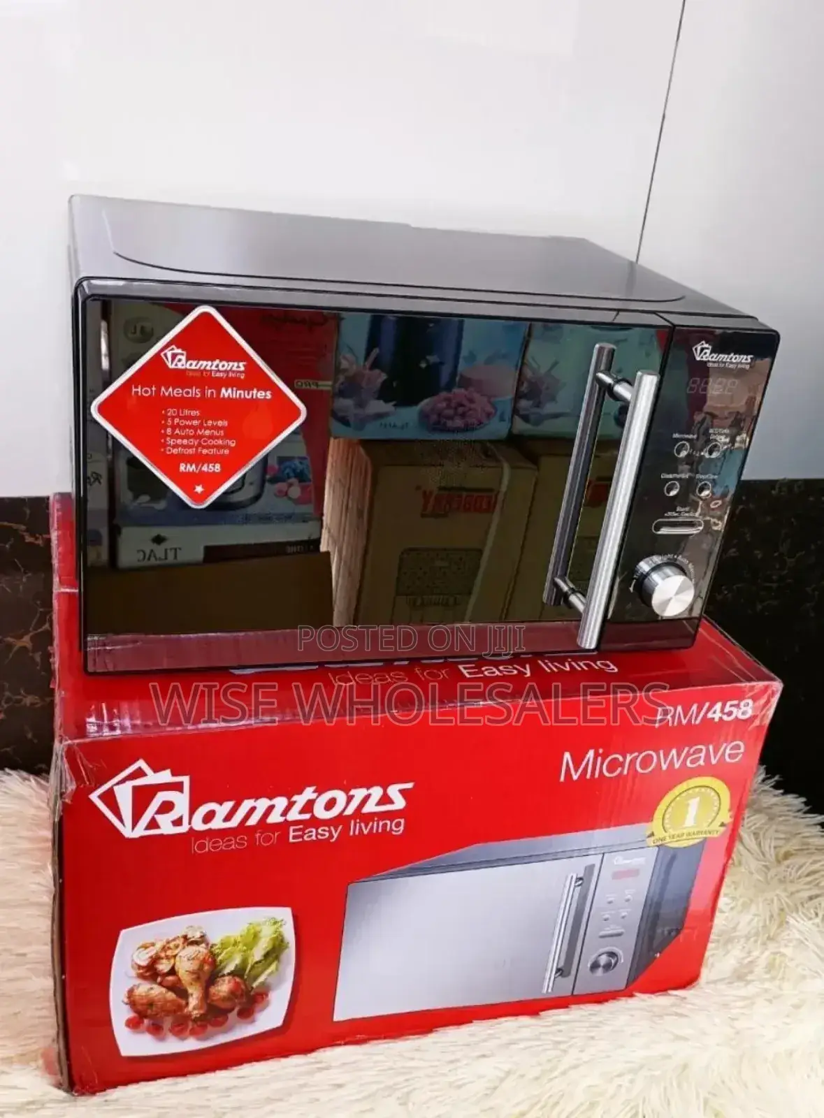 *Ramtons Rm/458 Digital Black Microwave With Glass Door*