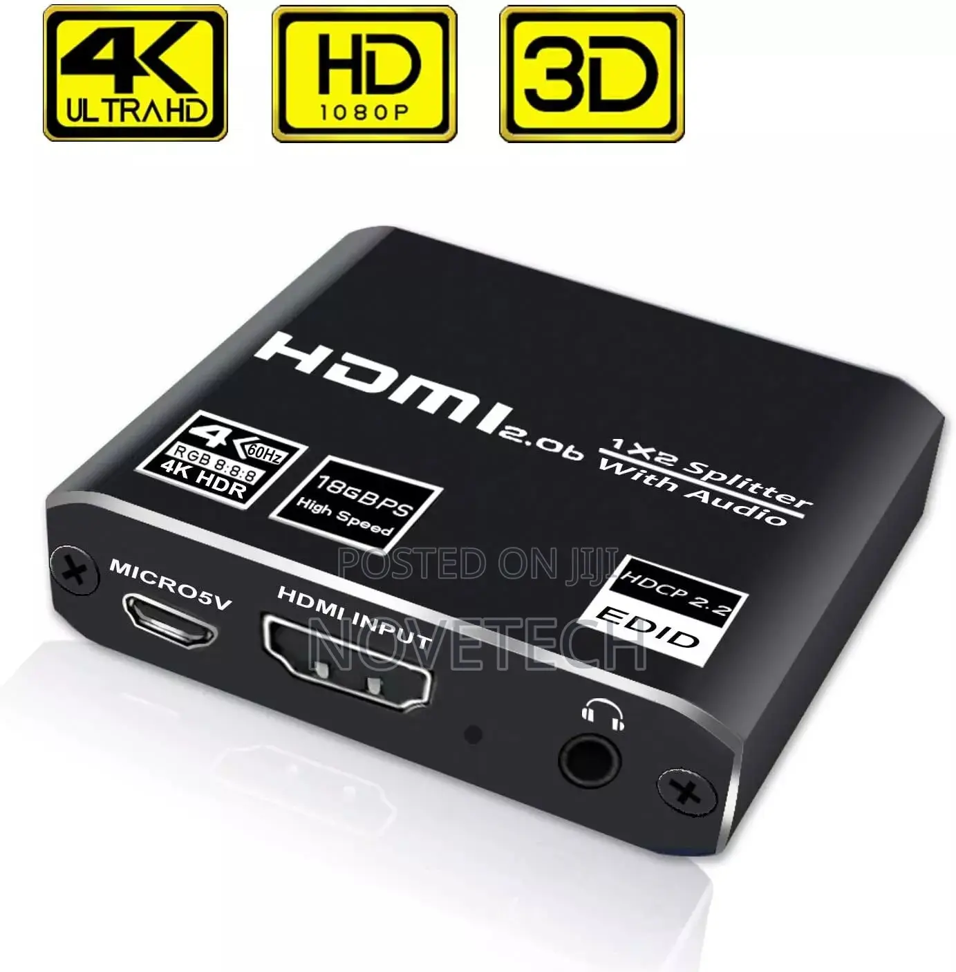 HDMI Splitter 1 in 2 , 2 WAY HDMI Splitter 1x2,2 CHANNE L